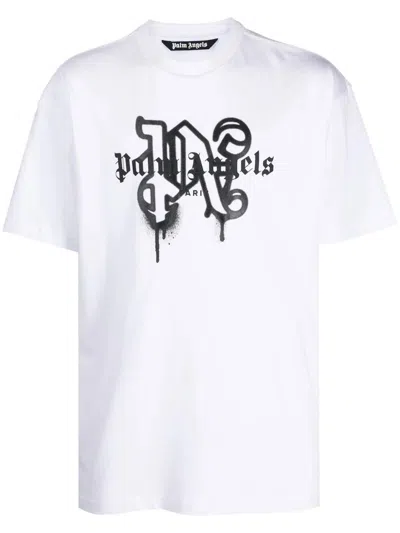 Palm Angels Monogram Spray City T-shirt Paris In White