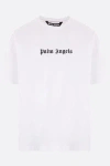 Palm Angels White Short-sleeved T-shirt With Monogram Pa Embroidery In White+black