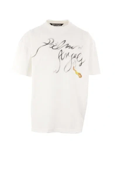 Palm Angels T-shirts And Polos In White+black