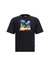 Palm Angels Burning Oasis Slim Fit Graphic T-shirt In Black
