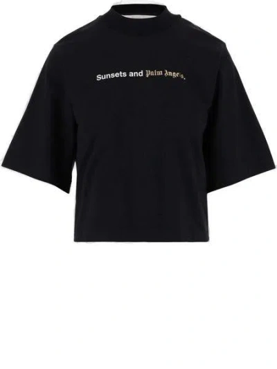 Palm Angels Logo-print T-shirt In Black
