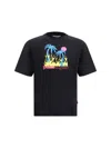 Palm Angels Burning Oasis Slim Fit Graphic T-shirt In Black