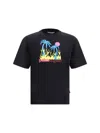 Palm Angels Burning Oasis Slim Fit Graphic T-shirt In Black