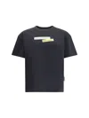 Palm Angels Paxlatimes Black Cotton T-shirt In Black