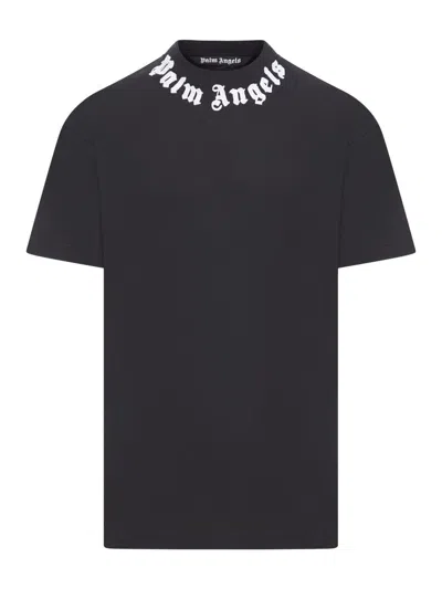 Palm Angels Logo-print Cotton T-shirt In Black