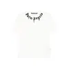 Palm Angels Crew Neck T-shirt With Spray-paint Effect Logo Detail In White