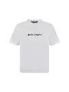 Palm Angels White Short-sleeved T-shirt With Monogram Pa Embroidery In White
