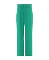 Palm Angels Tailored Cotton Trousers In Green