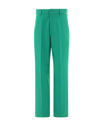 Palm Angels Tailored Cotton Trousers In Green