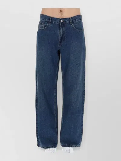 Palm Angels Tailored Pants Belt Loops Five Pocket Design In Blue