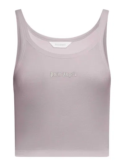 Palm Angels Classic Logo Cotton Tank Top In Multicolor