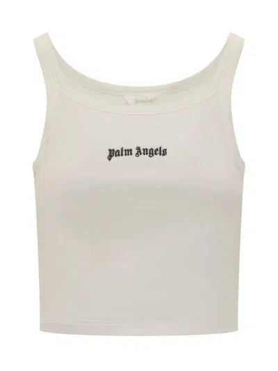 Palm Angels Tank Top With Logo In White