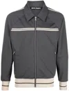 Palm Angels Tape-trim Track Sweatshirt In Grey