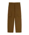 Palm Angels Tailored Cotton Blend Cargo Pants In Brown