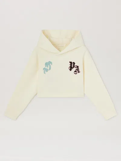 Palm Angels Kids' Team Palm Cropped Hoodie
