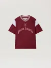 Palm Angels Team Palm Soccer Crop Tee S/s In Burgundy