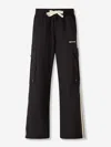 Palm Angels Side-stripe Cargo Track Pants In Black