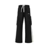 Palm Angels Side-stripe Cargo Track Pants In Black