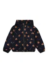Palm Angels Technical Fabric Hooded Jacket In Blue