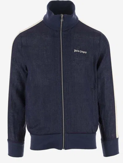 Palm Angels Technical Jersey Sports Jacket In Blue