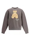 Palm Angels Bear In Mind Crewneck Sweatshirt In Gray
