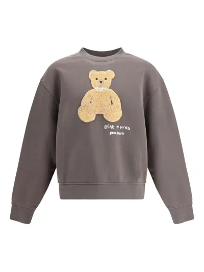 Palm Angels Bear In Mind Crewneck Sweatshirt In Gray