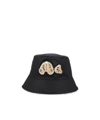 Palm Angels Teddy Bear-appliqué Bucket Hat In Black