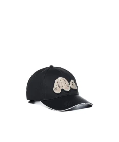 Palm Angels Teddy Bear-appliqué Cap In Black