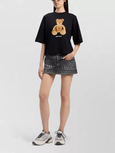 Palm Angels Teddy Bear Cotton Boxy Graphic T-shirt In Black