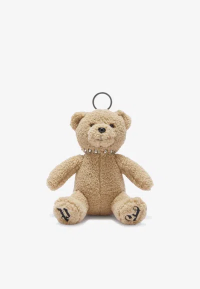Palm Angels Teddy Bear Key-ring In Beige