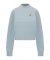 Palm Angels Mock-neck Long-sleeve Sweatshirt In Gray