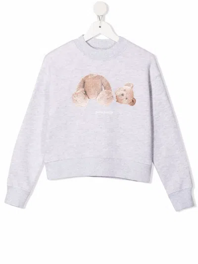 PALM ANGELS TEDDY BEAR-PRINT COTTON SWEATSHIRT