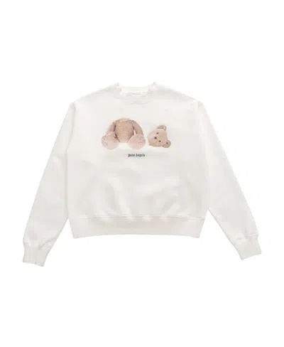 Palm Angels Teddy Bear-print Cotton Sweatshirt In White