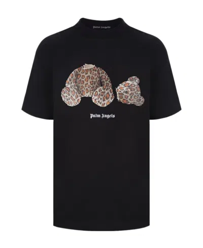 Palm Angels Broken Bear Logo Graphic T-shirt In Black