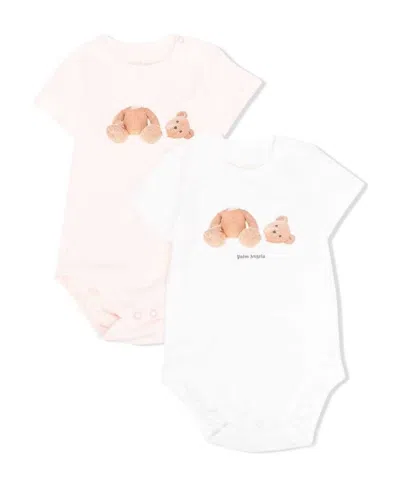 Palm Angels Teddy Bear-print Romper Set In White