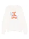 Palm Angels Sweatshirt Mit Teddy-print In Weiss