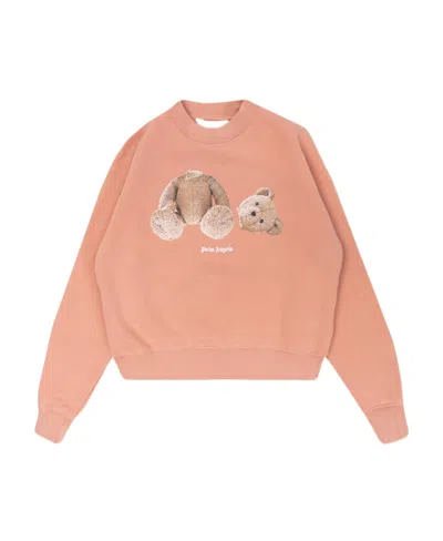 Palm Angels Teddy-bear Print Sweatshirt In Pink