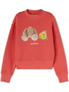 Palm Angels Teddy Bear Print Sweatshirt In Red