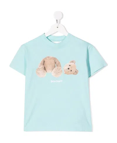 Palm Angels Teddy Bear Print T-shirt In Blue