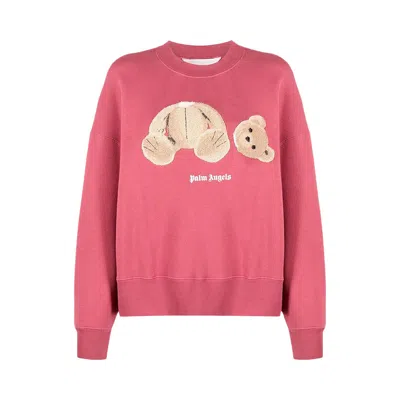 Pre-owned Palm Angels Teddy Bear Sweatshirt 'punch Pink/multicolor' | Women's Size Xs