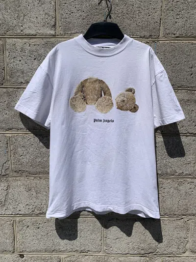 Pre-owned Palm Angels Teddy Bear T Shirt In White