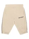 Palm Angels Teddy-fleece Side-stripe Trousers In Nude