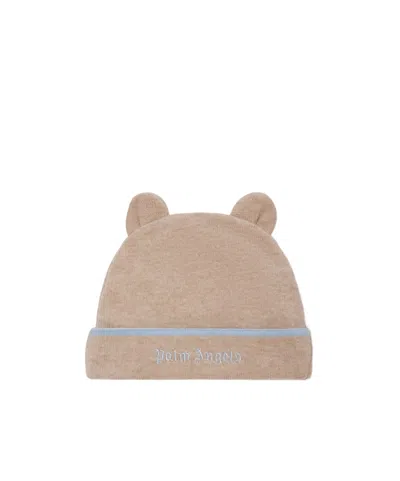 Palm Angels Teddy Knitted Pullover Hat In Nude