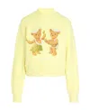 Palm Angels Teddy-print Crew-neck Sweatshirt In Yellow