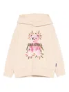 Palm Angels Teddy-print Hoodie In Neutral