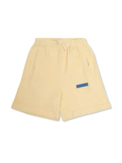 Palm Angels Kids' Terry-cloth Shorts In Yellow