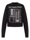 Palm Angels Text Printed Crewneck Sweatshirt In Black