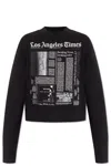 Palm Angels Text Printed Crewneck Sweatshirt In Black