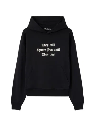 Palm Angels Text-print Kangaroo Hoodie In Multi