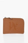 Palm Angels Textured Leather Wallet With Zip Closure